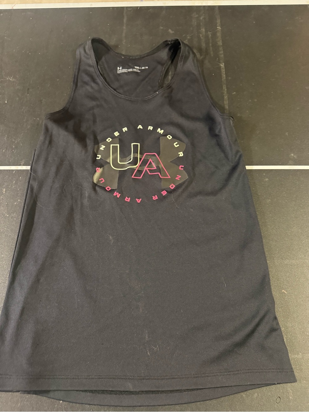 Under Armour Black Tank Top with Neon UA Logo